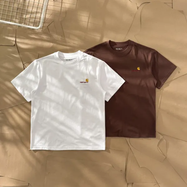 Carhartt Work In Progress Carhartt WIP Logo Embroidered White T-Shirt T-Shirts - 4