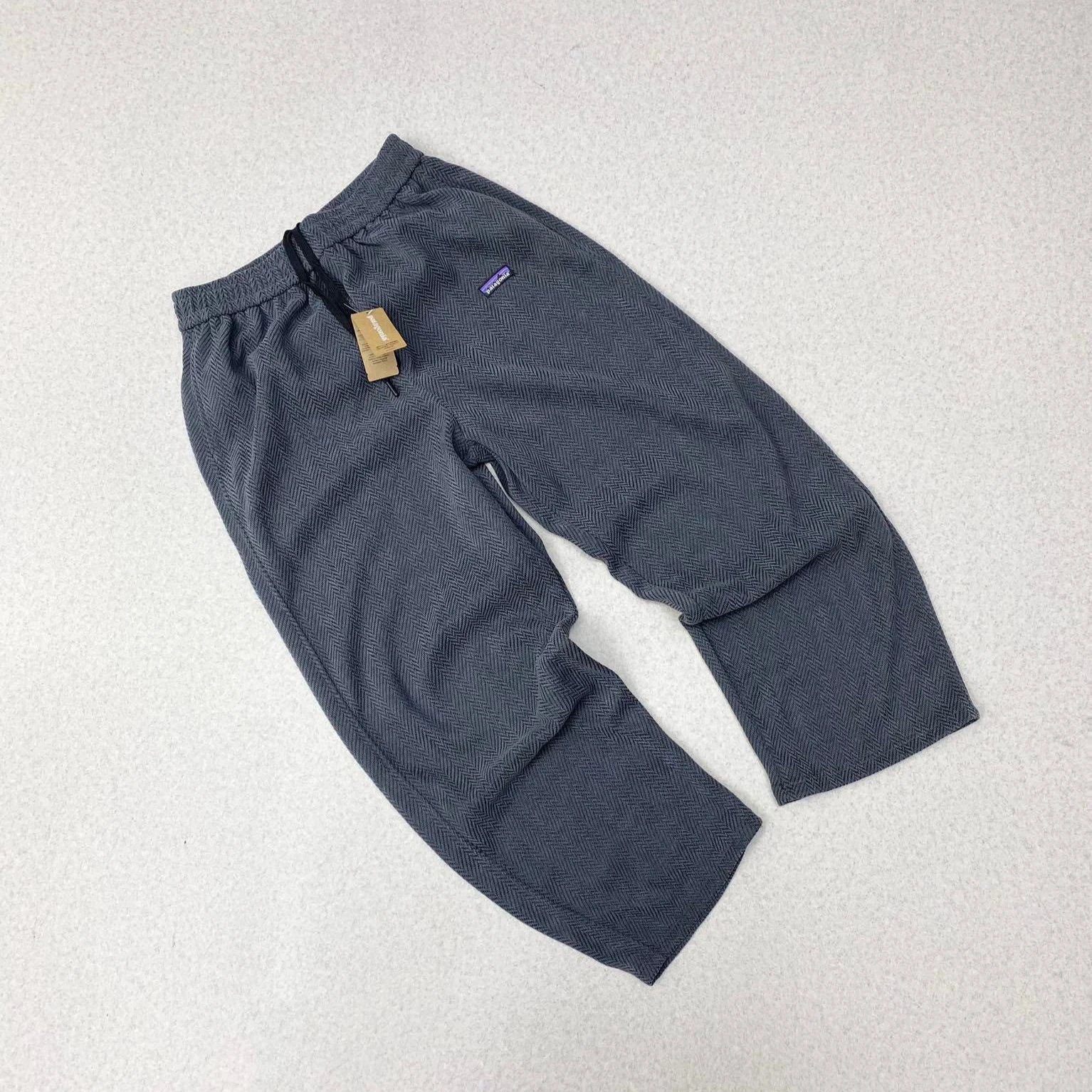 Herringbone Wool Blend Gray Relaxed Fit Trousers