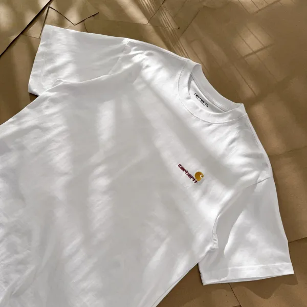 Carhartt Work In Progress Carhartt WIP Logo Embroidered White T-Shirt T-Shirts - 23