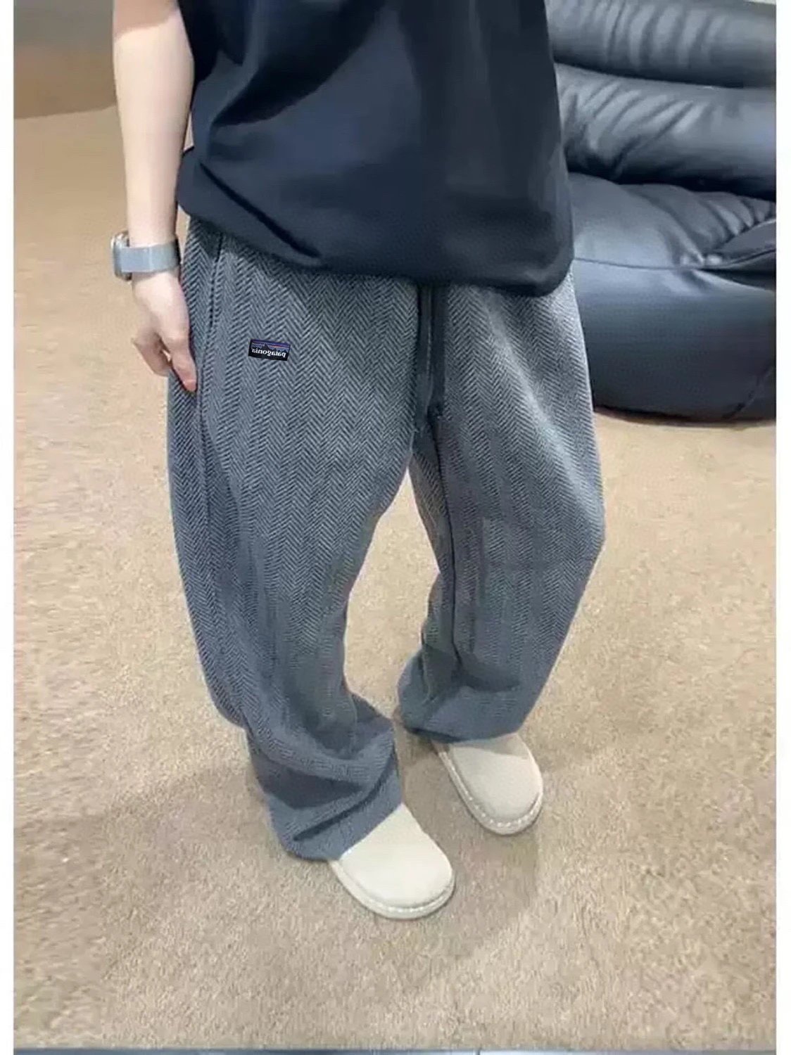 Texture Wide Leg Sweatpants photo 6