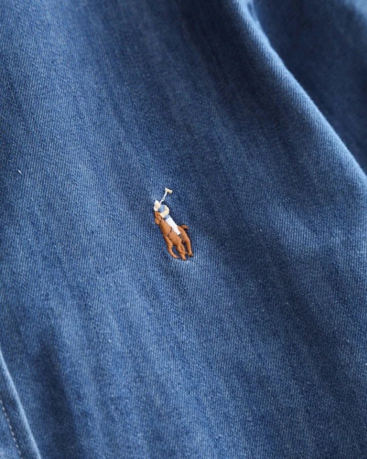 Washed Denim Embroidered Logo Shirt photo 7