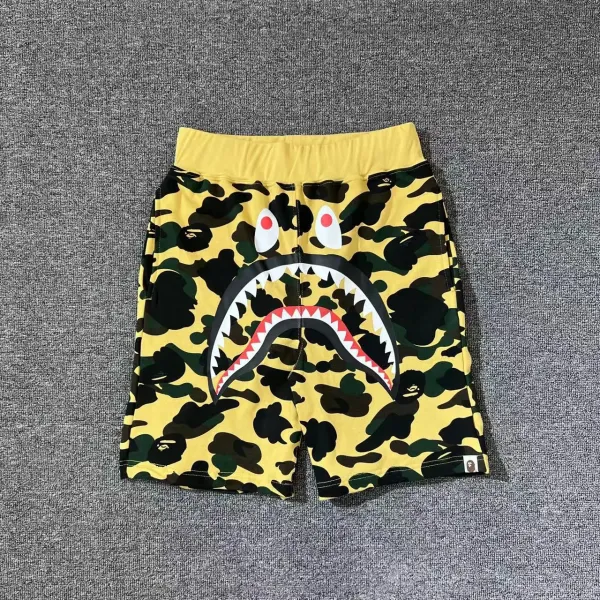 A Bathing Ape Shark Camo Yellow Shorts - 1