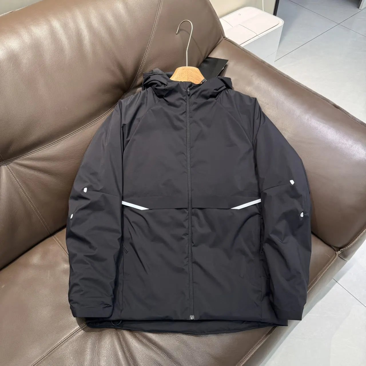 Winter Hood Cotton Puffer Jacket with Reflective Stripe photo 7