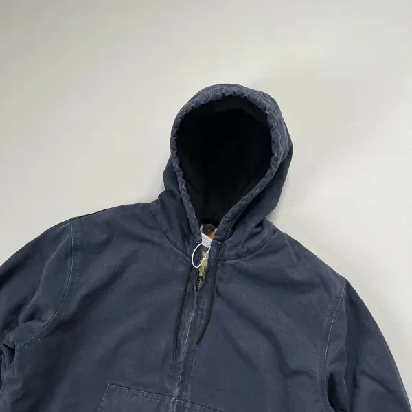 Carhartt WIP Active Jacket Charcoal Gray Hooded Workwear Jacket - 21