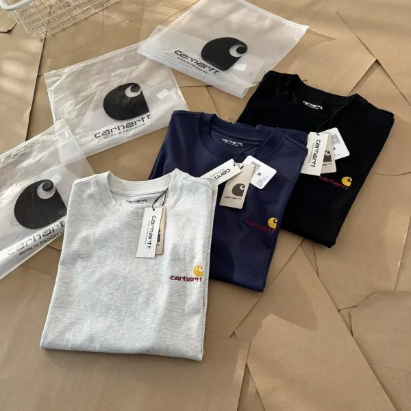 Carhartt Work In Progress Carhartt WIP Logo Embroidered White T-Shirt T-Shirts - 36