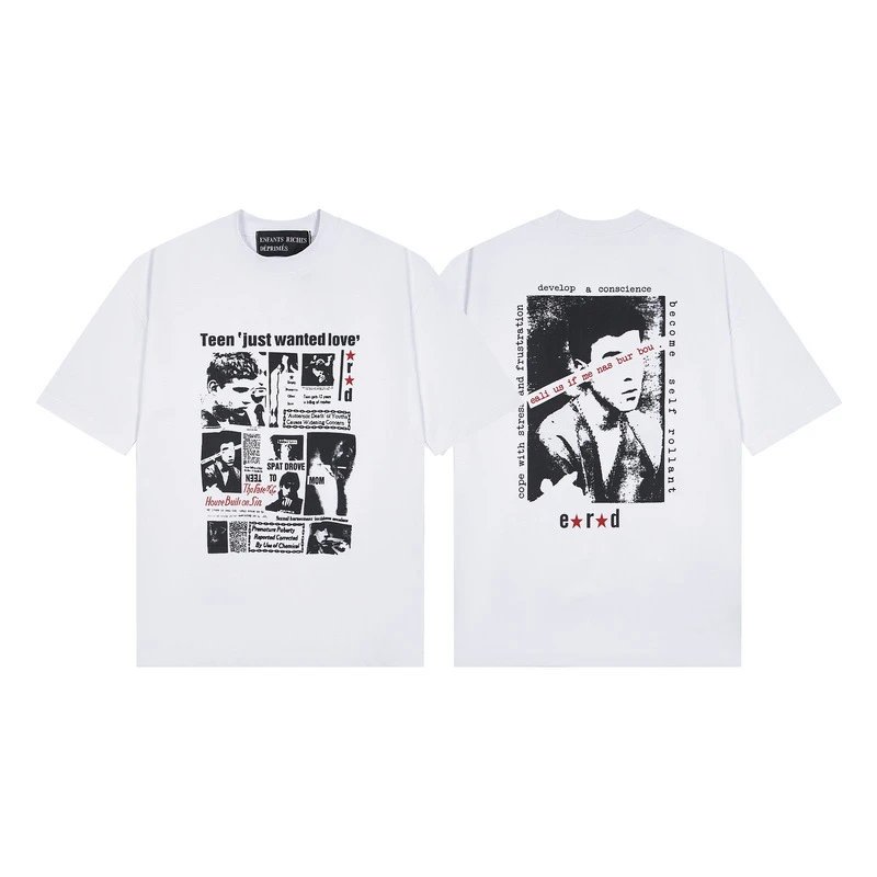 Print Crew Neck Short Sleeve T-Shirt Oversized photo 6