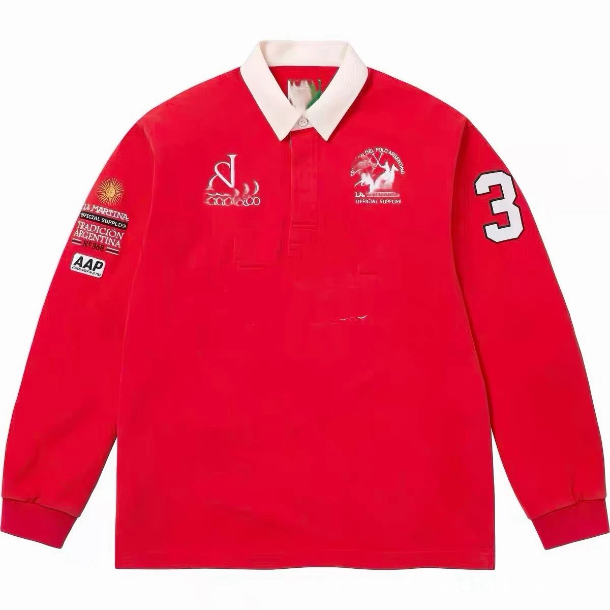 Jac&Co Long Sleeve Polo Embroidered Retro T-shirt