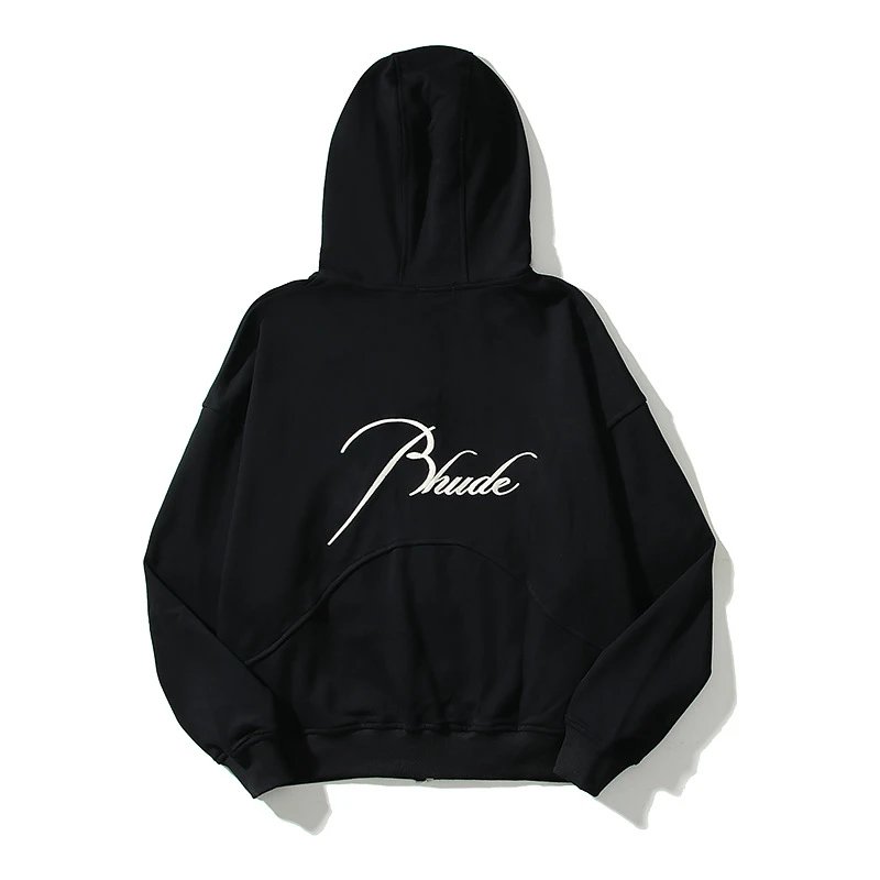 Letter Embroidery Hooded Zip Sweatshirt photo 7