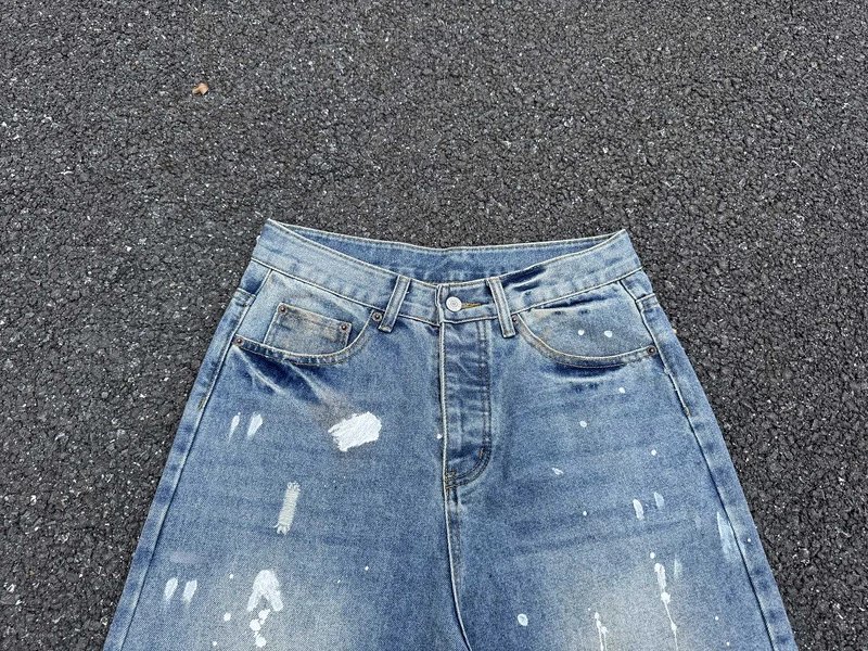 Vintage Washed Splatter Jeans photo 4