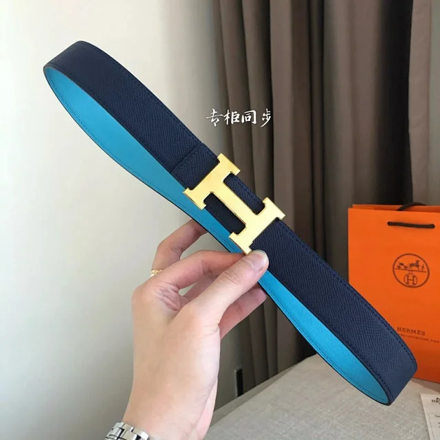 Hermès Belts Reversible 32 mm leather belt with H buckle product detail image 16