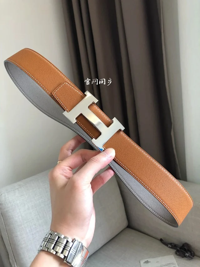 Hermès Belts 38 mm Reversible Leather H-Buckle Belt product detail image 40