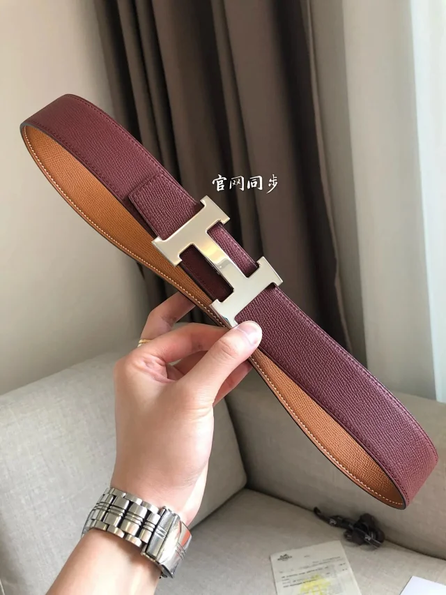 Hermès Belts 38 mm Reversible Leather H-Buckle Belt product detail image 45