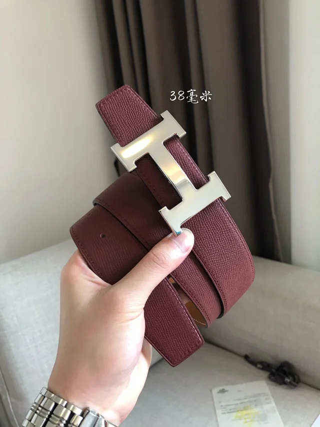 Hermès Belts 38 mm Reversible Leather H-Buckle Belt product detail image 46