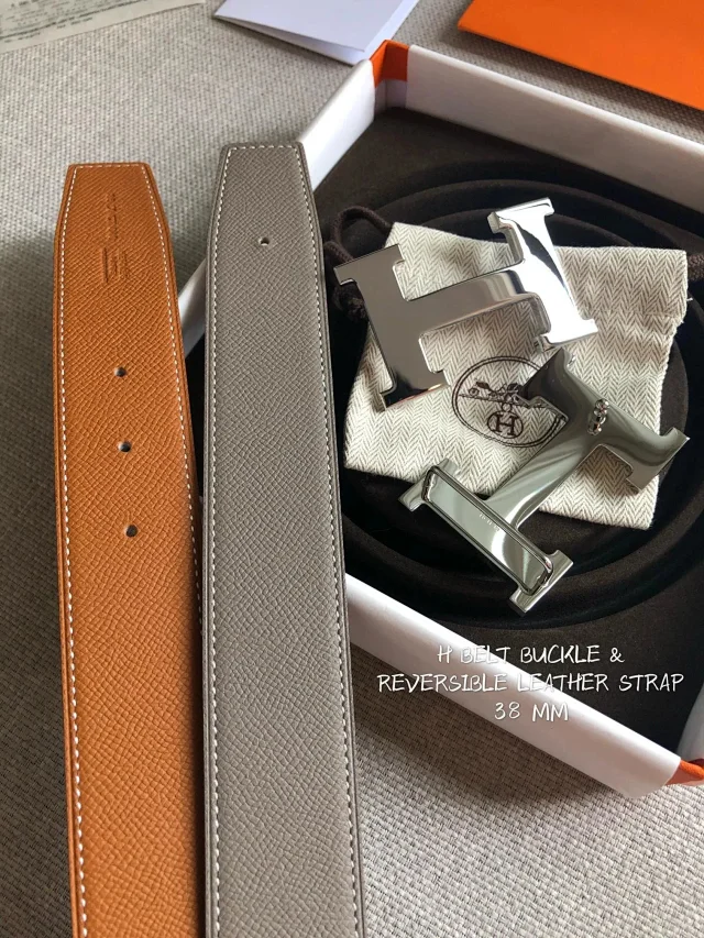 Hermès Belts 38 mm Reversible Leather H-Buckle Belt product detail image 39