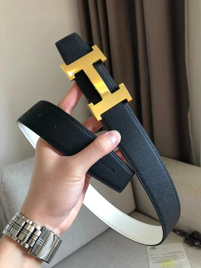 Hermès Belts 38 mm Reversible Leather H-Buckle Belt product detail image 23
