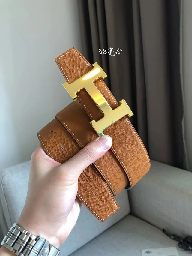 Hermès Belts 38 mm Reversible Leather H-Buckle Belt product detail image 37