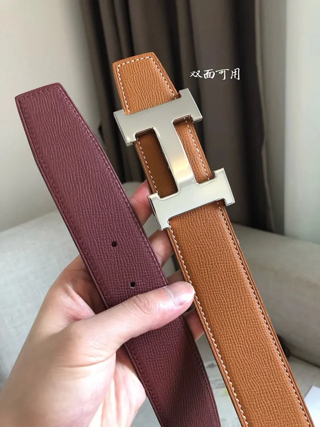Hermès Belts 38 mm Reversible Leather H-Buckle Belt product detail image 47