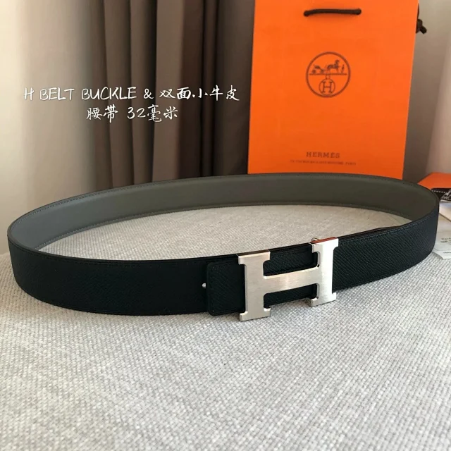 Hermès Belts Reversible 32 mm leather belt with H buckle product detail image 23