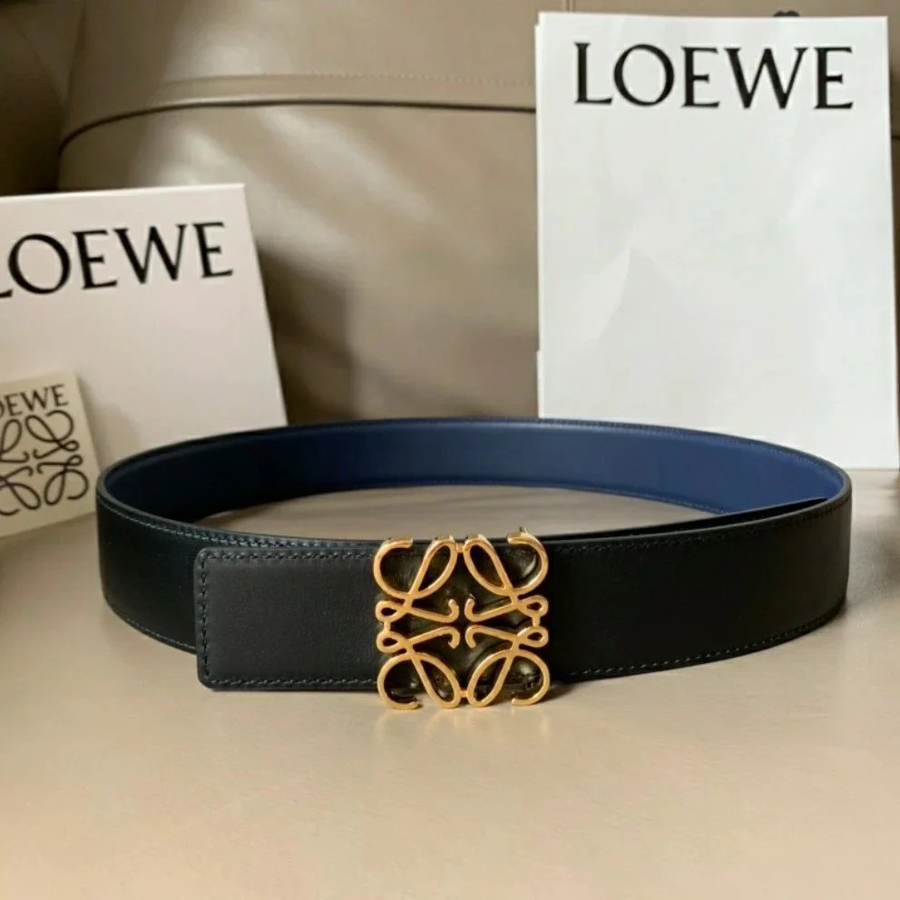 Loewe Anagram Reversible Belt Black Navy