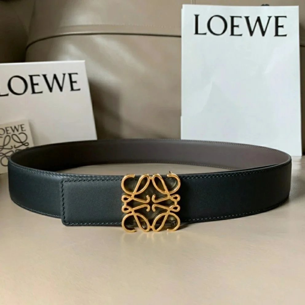 Loewe Anagram Reversible Belt Black/Tan