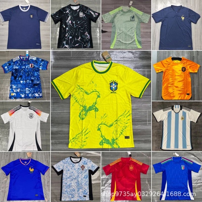 Retro National Team Euro Football Jerseys Italy Brazil Argentina Portugal Netherlands Mexico England