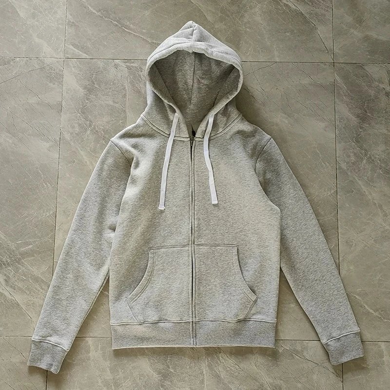 2023 Spring and Autumn Men's Sweatshirt Zipper Hoodie with Velvet Warm Embroidered Straight Tube Men's Coat Youth Sports and Leisure
