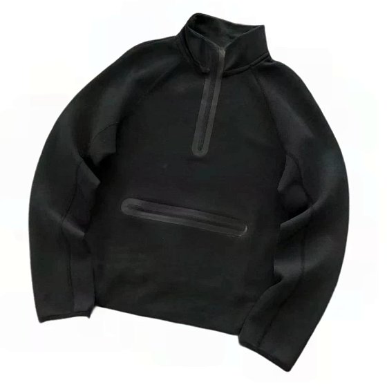 Little Black Zipper Chest Bib Sweatshirt Set with Horizontal Zipper, Eight Colors, Round Neck, 88051801