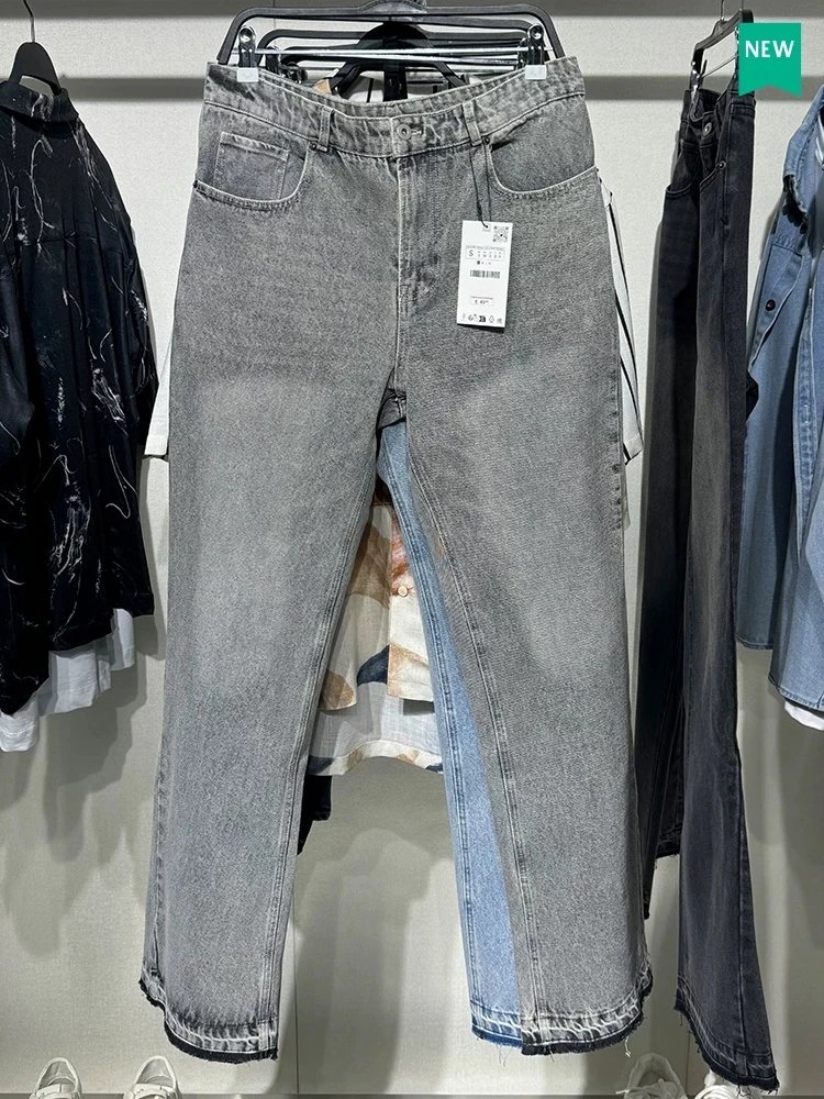 Cabinet 429! Spring and Autumn new men's clothing American washed cotton comfortable slim fit jeans flared pants 0840333