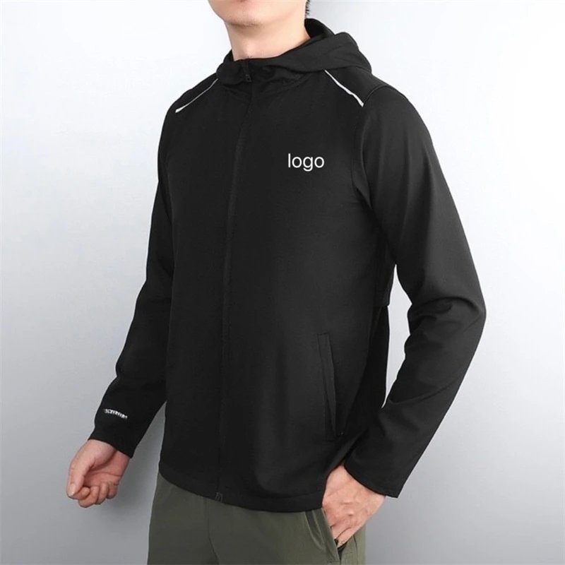Unbranded Hooded Jacket Windbreaker Windproof Waterproof Quick-Dry Black