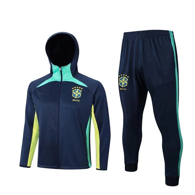 Adidas Tracksuits Football Training Tracksuit with Striped Trim — Brazil
