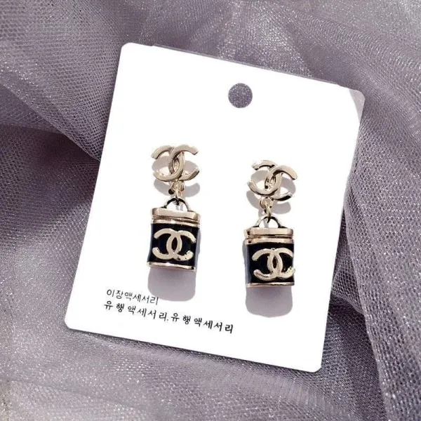 Chanel CC Logo Bucket Charm Earrings White Gold-Tone Jewelry - 2