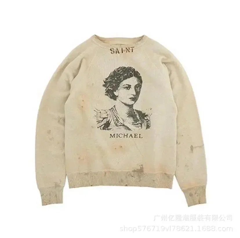 Saint Michael Hoodies & Sweatshirts Distressed Graphic and — Sweatshirt 30