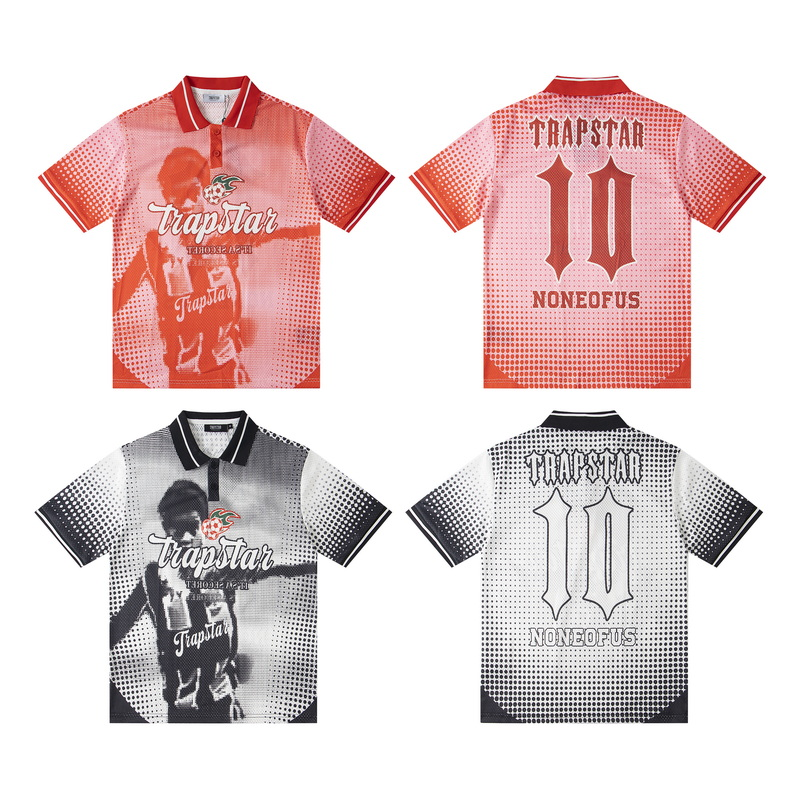 Trapstar Noneofus Polo-Shirt Red Pink Gradient - 2