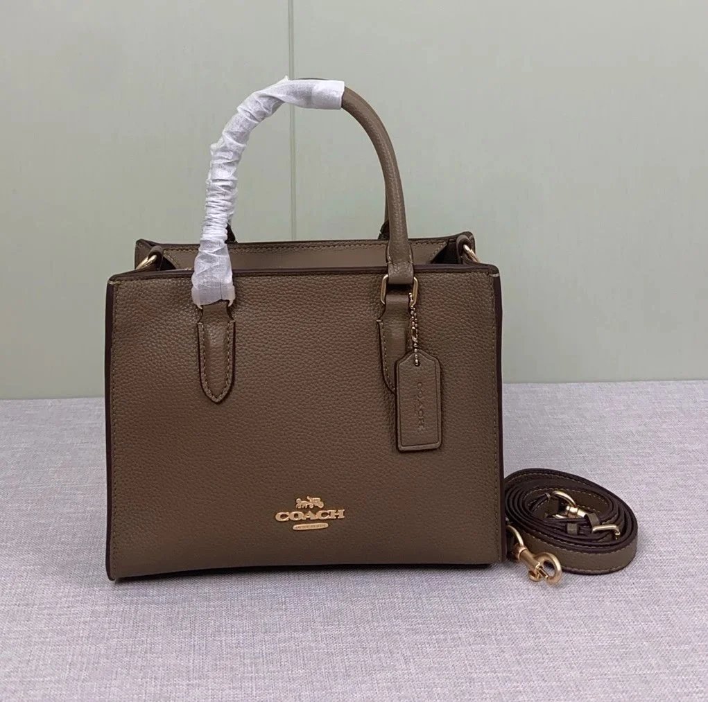 Coach Coach Pebble Grain Mini Tote Bag in Brown Brown