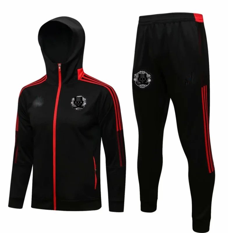 AC Milan Black and Red AC Milan Tracksuit with Hoodie Black