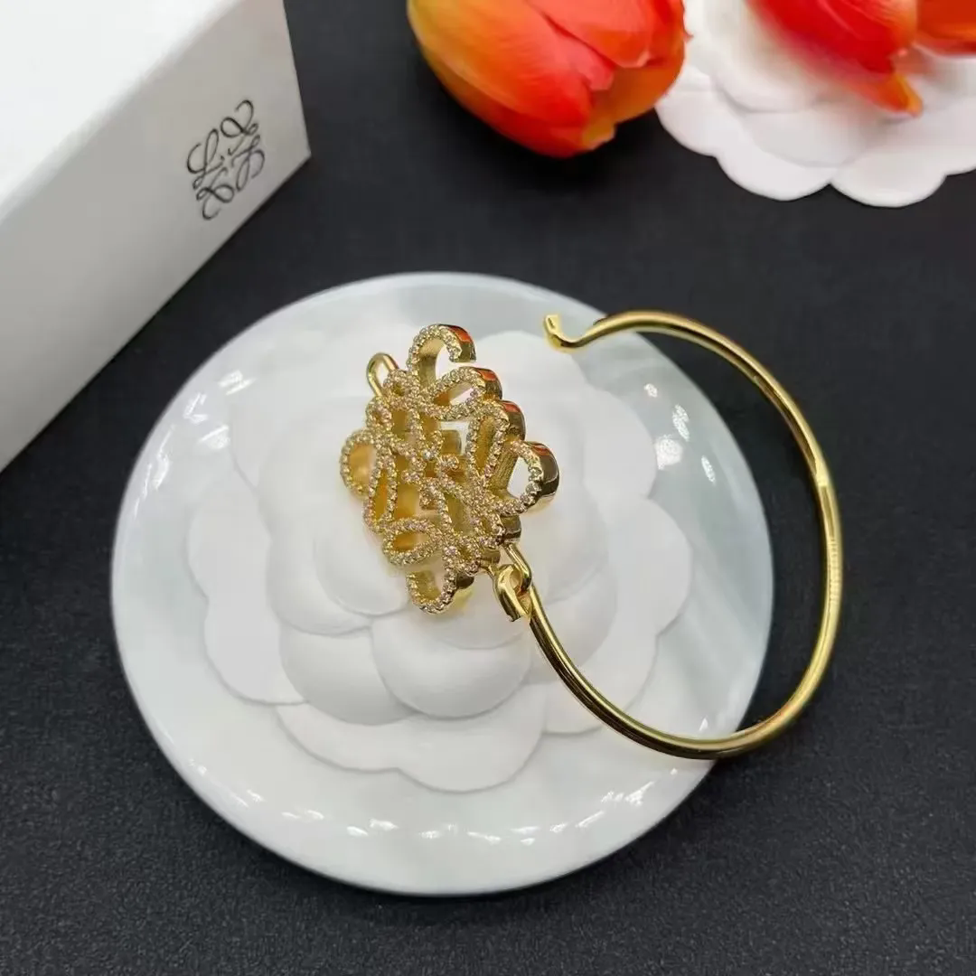 Loewe Anagram Bangle Gold-Plated Crystal Bracelet - 6