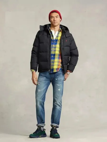Ralph Lauren Black Down Jacket with Hood - 8