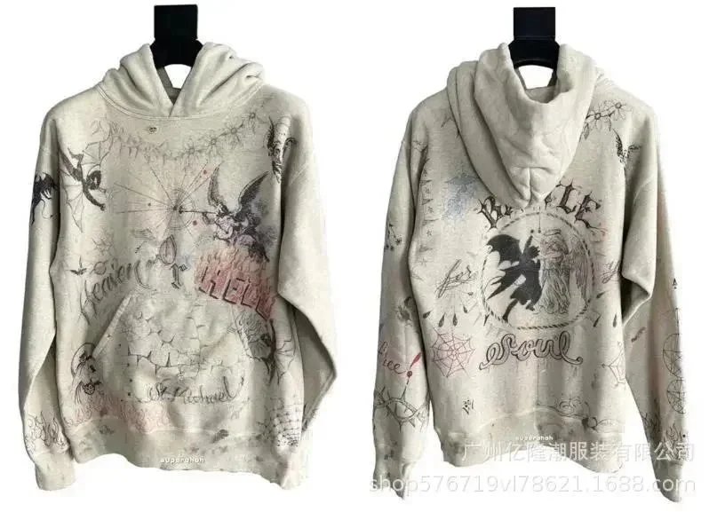 Saint Michael Hoodies & Sweatshirts Distressed Graphic and — Hoodie 7
