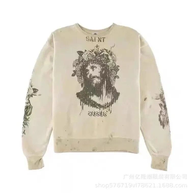 Saint Michael Hoodies & Sweatshirts Distressed Graphic and — Sweatshirt 25