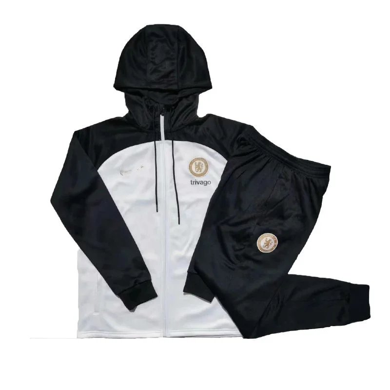 Adidas Tracksuits Football Training Tracksuit with Striped Trim — Chelsea