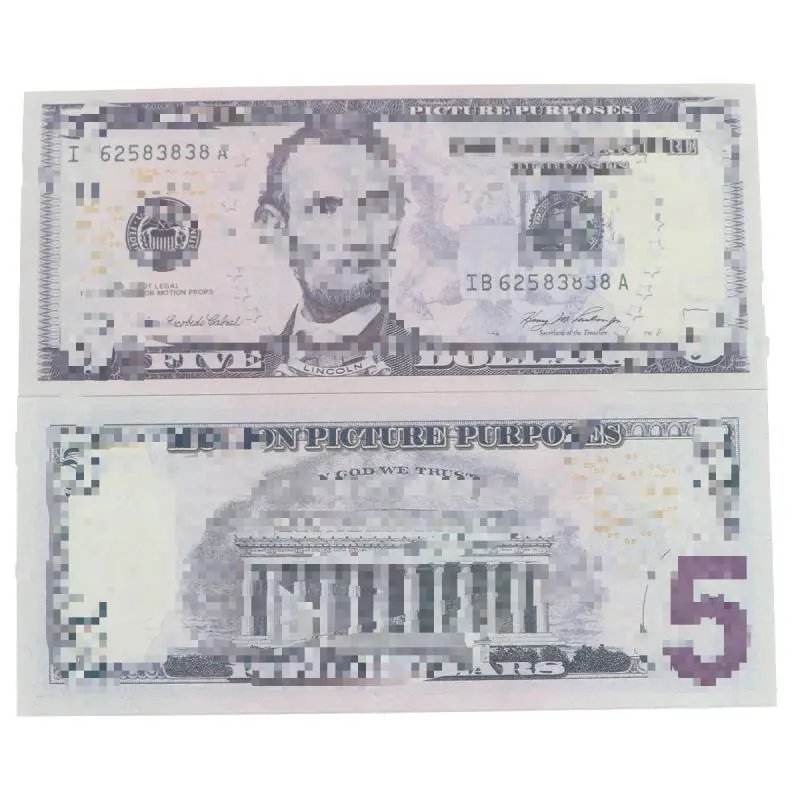 US Dollar - $5 Denomination, 100 Notes per Pack