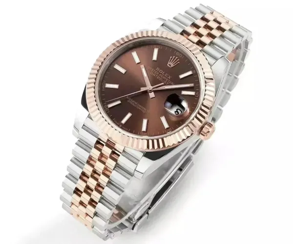 Rolex Datejust 41 Brown Dial Two-Tone Stainless Steel and Everose Gold Watch Watches - 1