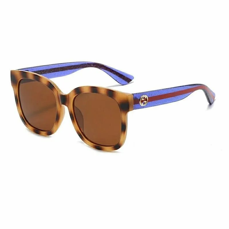 Tortoiseshell frame blue temples tea lenses