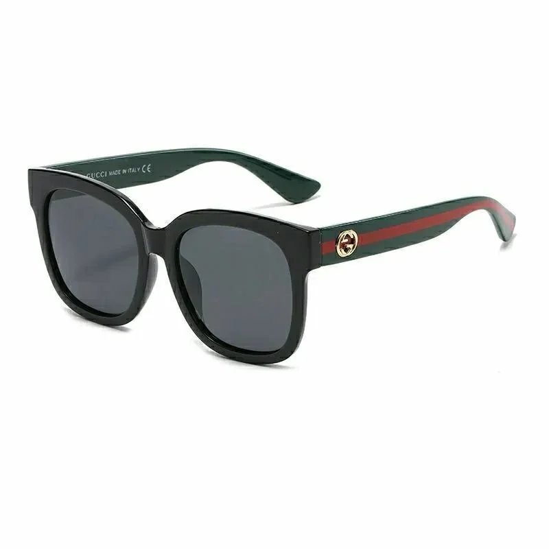 Black frame army green temples dark grey lenses