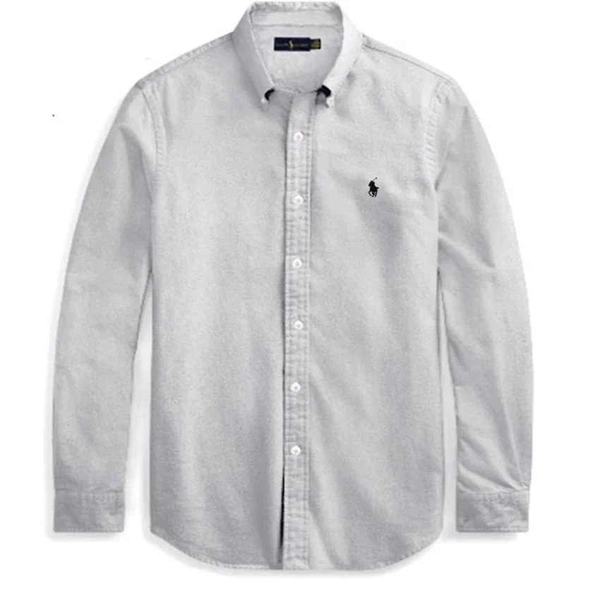 Oxford Cotton Long Sleeve Polo Shirt
