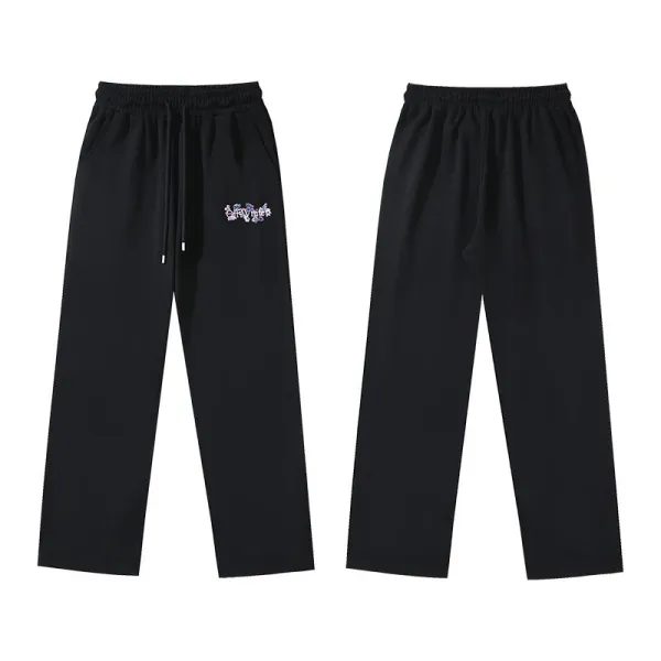 Design Embroidered Logo Sweatpants Black - 1