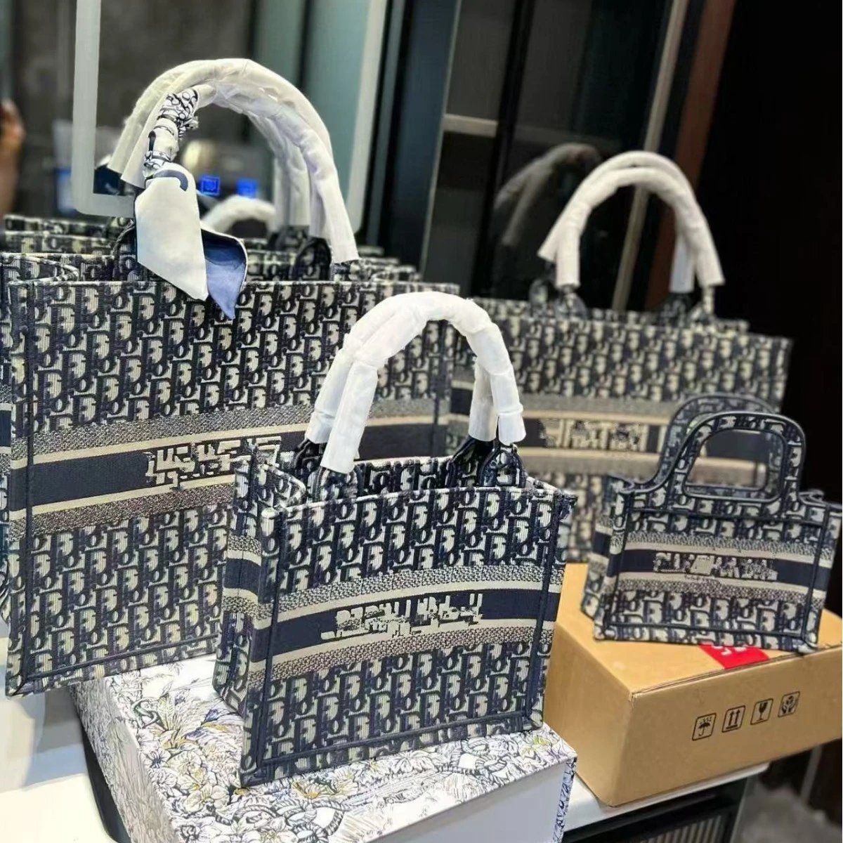 Dior Embroidered Tote Bag