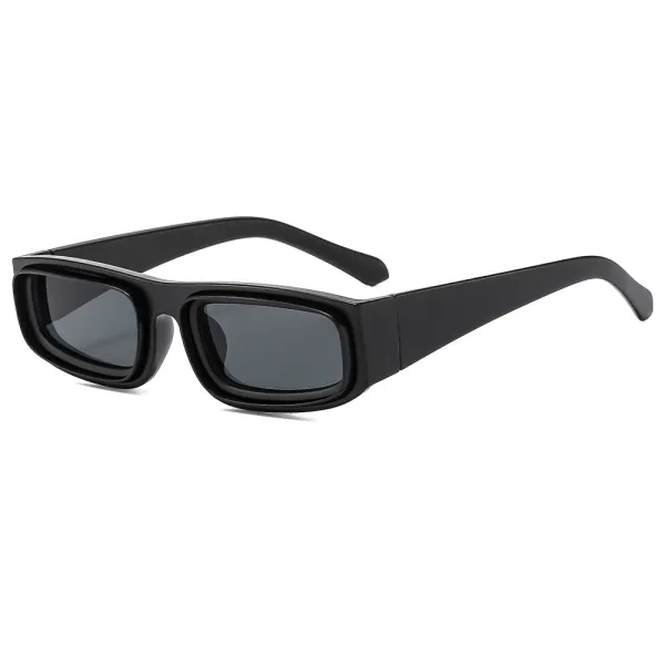 Design Rectangular Frame Black Sunglasses Eyewear - 1