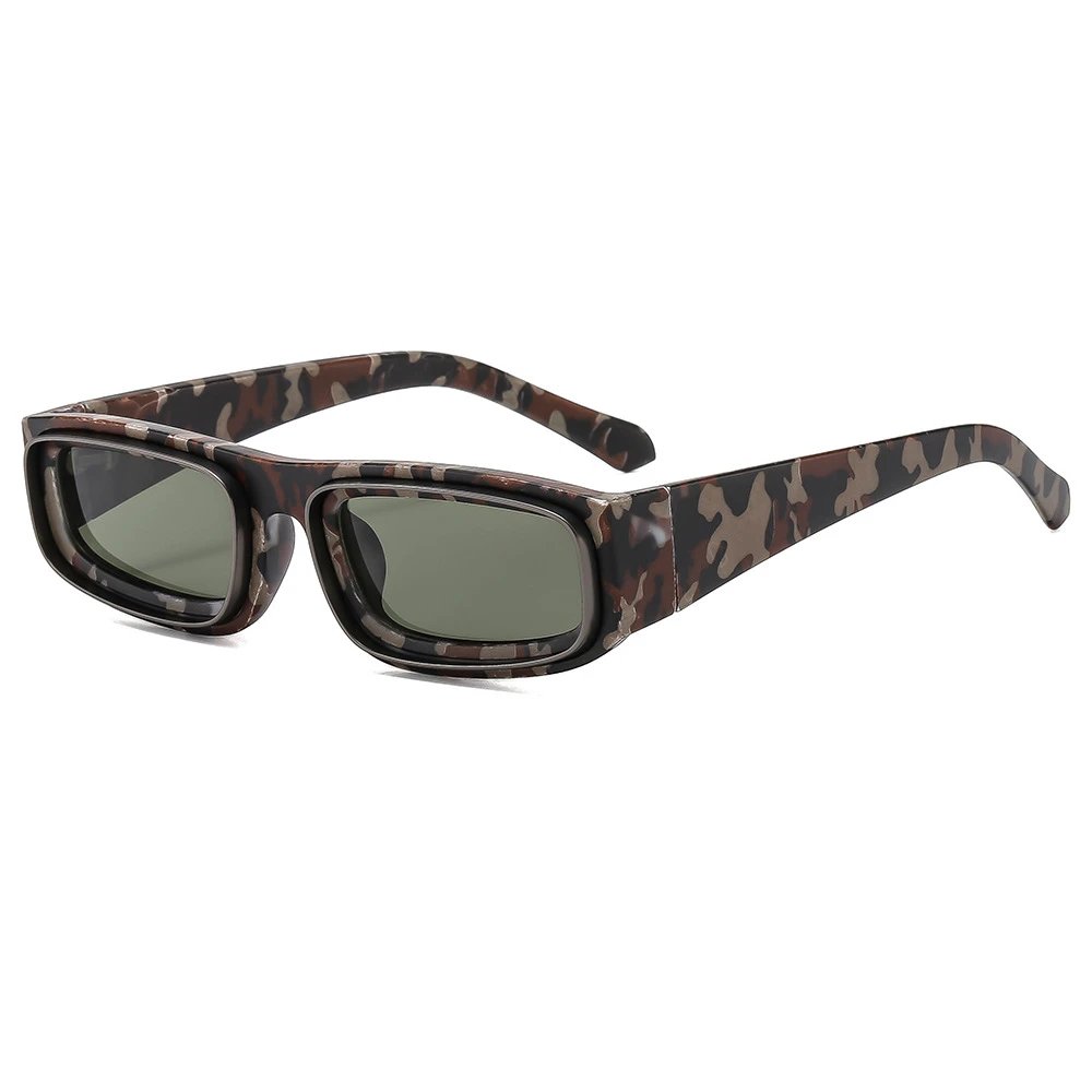 新品欧美个性迷彩框双圈墨镜女INS风街拍跨境墨镜批发sunglasses