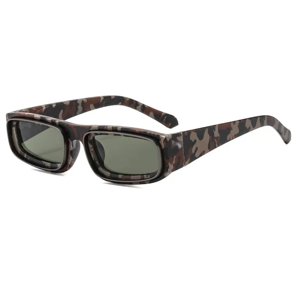 Design Camo Print Rectangular Sunglasses Eyewear - 1
